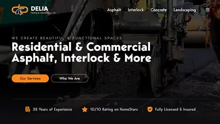 Delia Paving & Interlocking website thumbnail